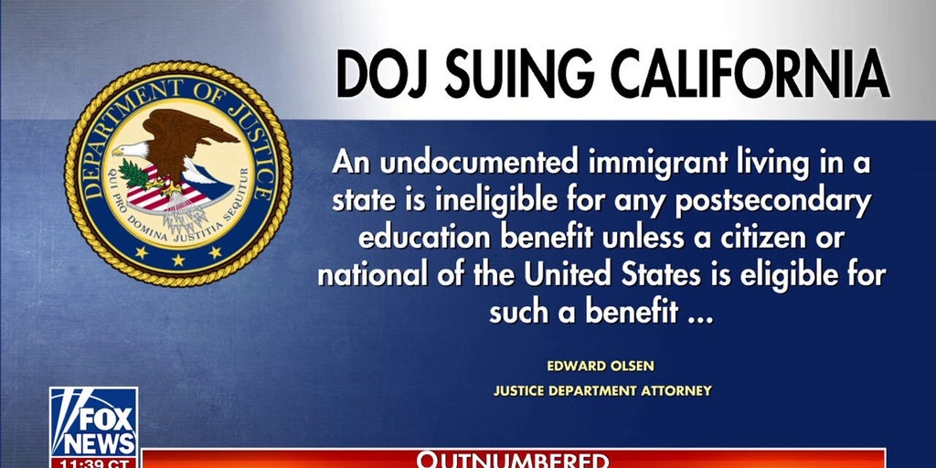 DOJ sues Newsom over tuition breaks for illegals