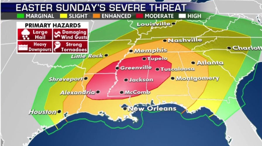 Easter Sunday poses severe weather threat for parts of country