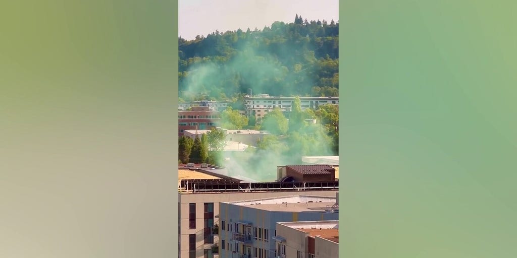 Green smoke seen near ICE facility in Portland