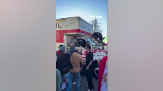 Demonstrators SWARM U-Haul after it drove through Iran protest