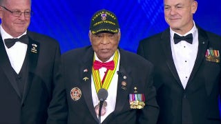 Maj. James Capers Jr accepts the 'Salute to Service Award' at Fox Nation Patriot Awards