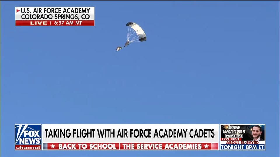 Air Force Academy cadets perform stunning live parachute landing