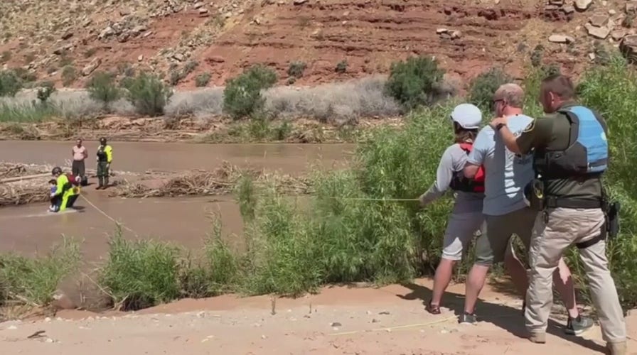 Father, son rescued in Utah after falling into fast-moving river
