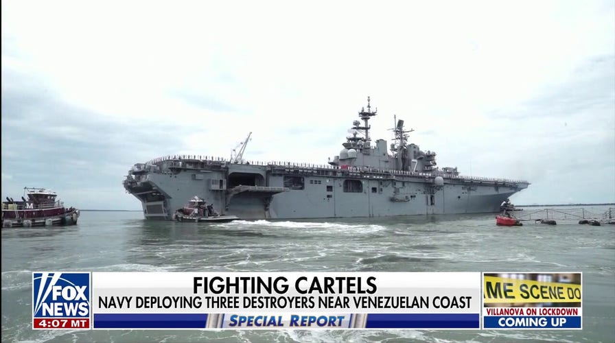 US deploys 3 guided missile destroyers to coast of Venezuela to combat cartels, China issues a warning in response