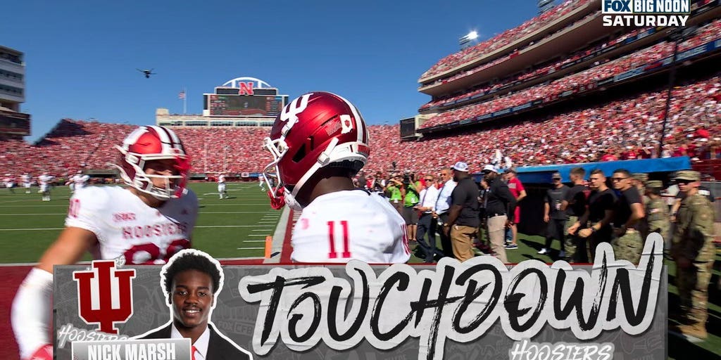 Josh Hoover finds Nick Marsh for CLUTCH 44-yard TD on 4th down to give Indiana lead over Nebraska