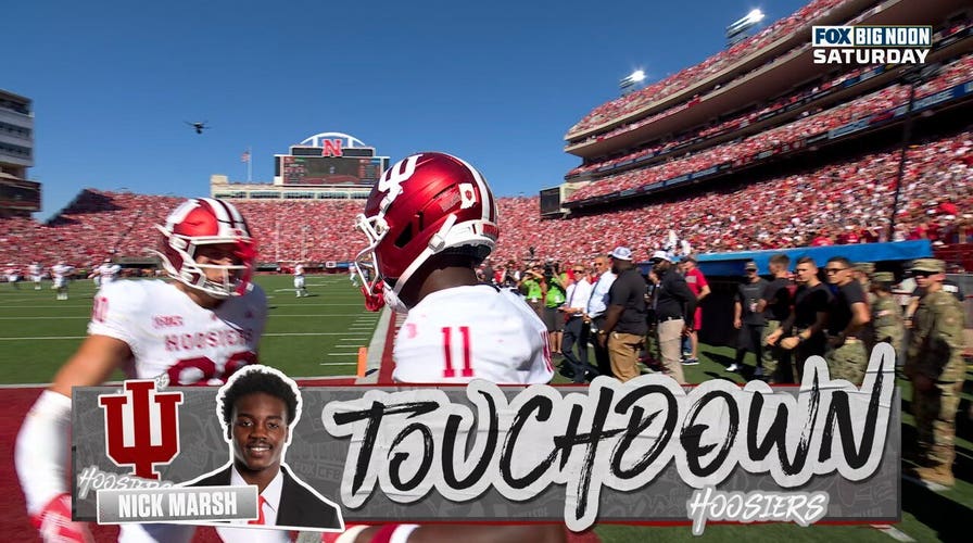 Josh Hoover finds Nick Marsh for CLUTCH 44-yard TD on 4th down to give Indiana lead over Nebraska