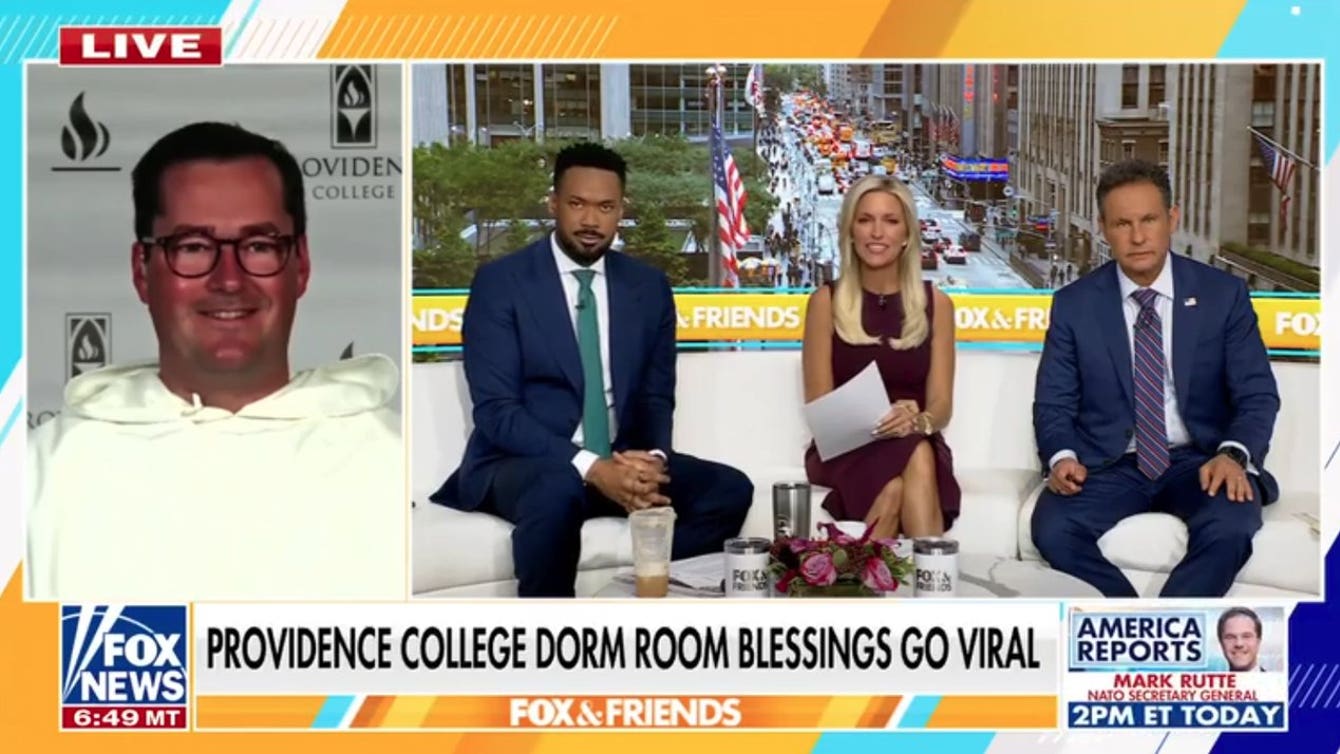 Father Simon Teller shares the story behind Providence College's viral dorm blessings