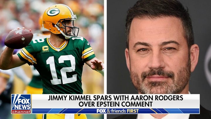 Jimmy Kimmel threatens legal action against Aaron Rodgers over Epstein list comment