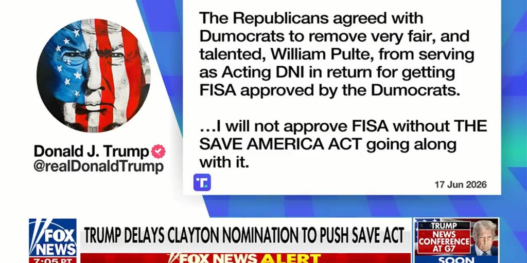 Trump refuses to approve FISA without SAVE Act included