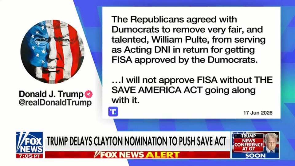 Trump refuses to approve FISA without SAVE Act included