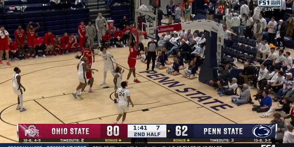 Micah Parrish throws down a massive dunk in Ohio State's 83-64 win over Penn State