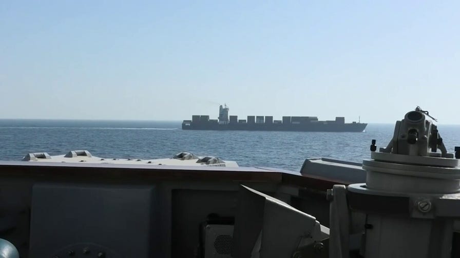 CENTCOM confirms Navy intercepted Iranian-flagged cargo vessel trying to reach port.