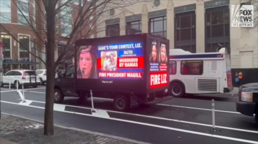 Trucks tour Penn campus calling for Ivy League school president’s firing over her handling of campus antisemitism