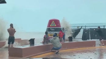 Waves crash as Hurricane Ian nears the Florida Keys