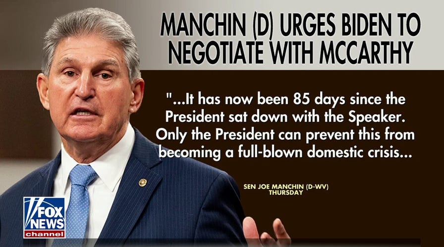 Joe Manchin urges Biden to negotiate with McCarthy on debt ceiling