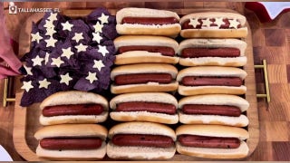Patriotic content creator shows how to turn hot dog board into American flag