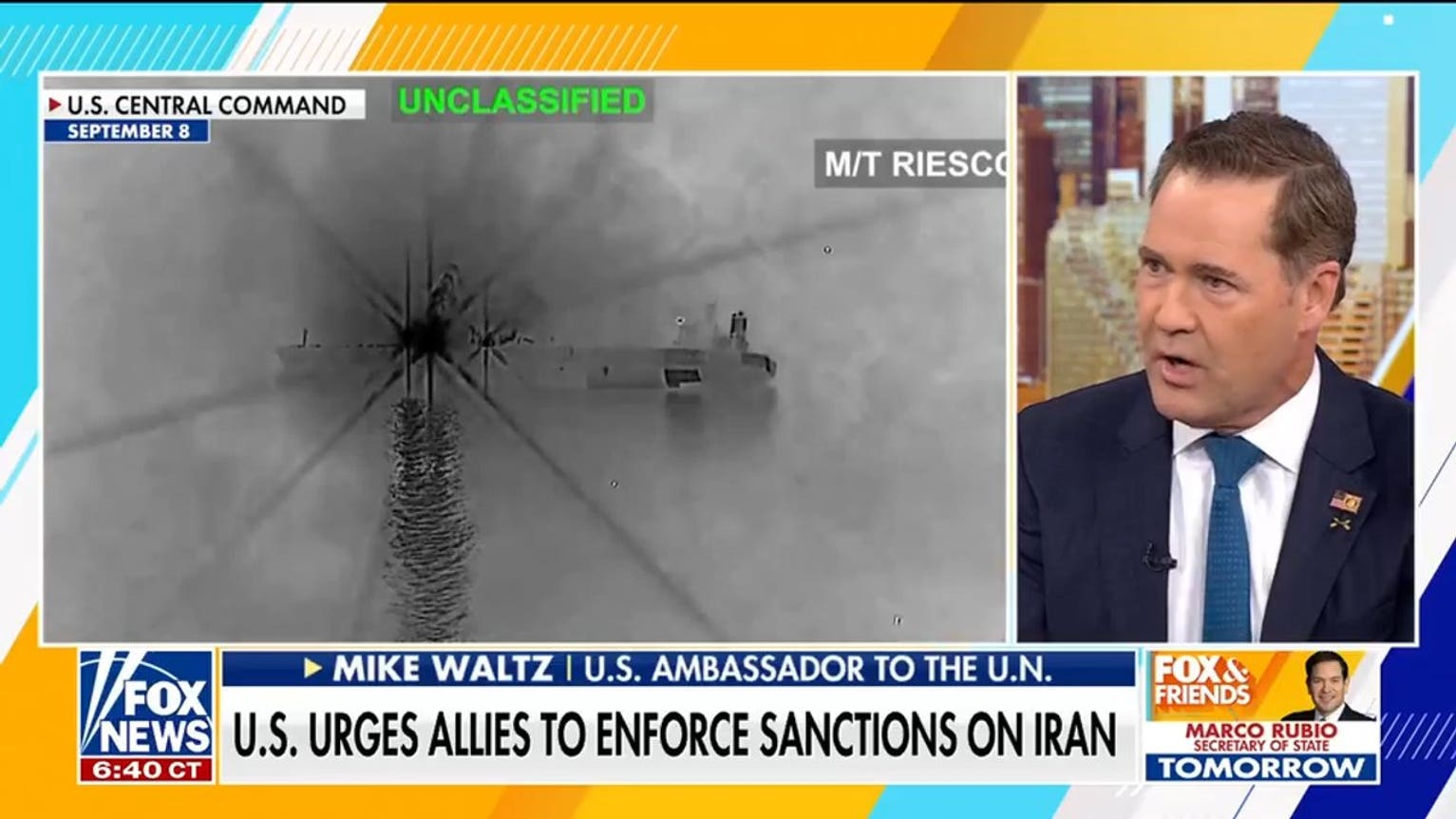 Mike Waltz: Our foot is on the neck of the Iranian economy