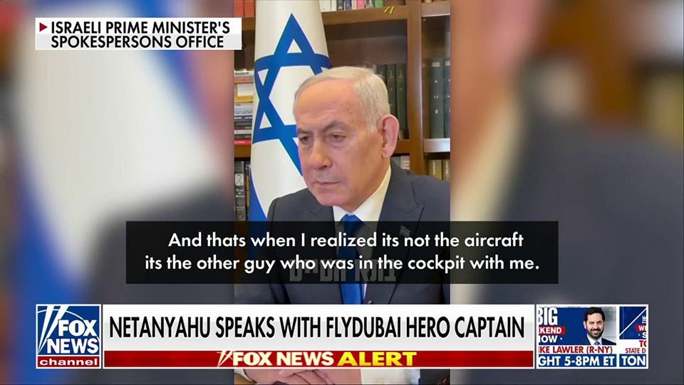Netanyahu speaks with FlyDubai hero