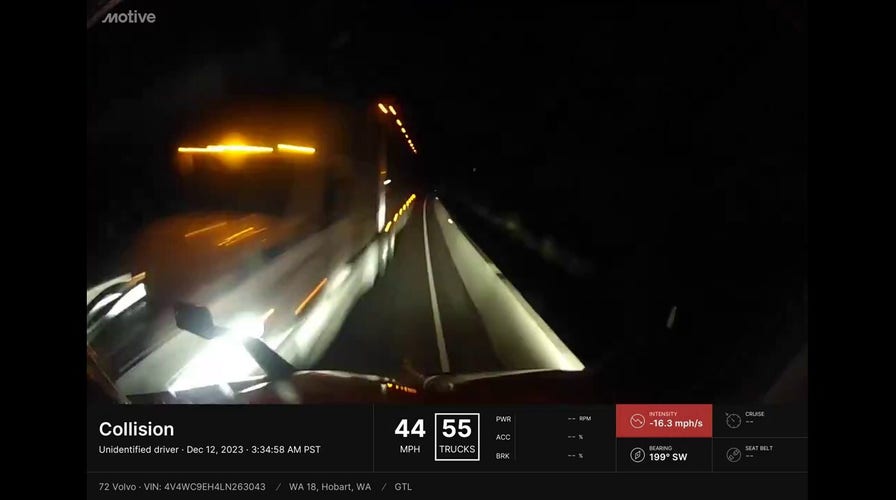 Dramatic video of semi truck collision in Washington State