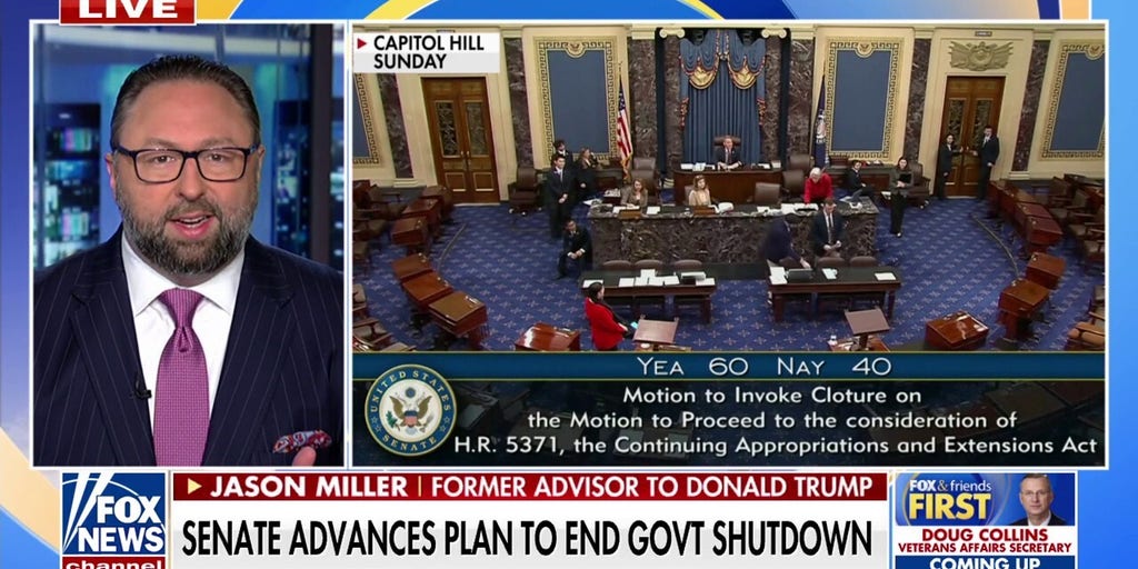 Eight Democrats vote to advance plan to end government shutdown