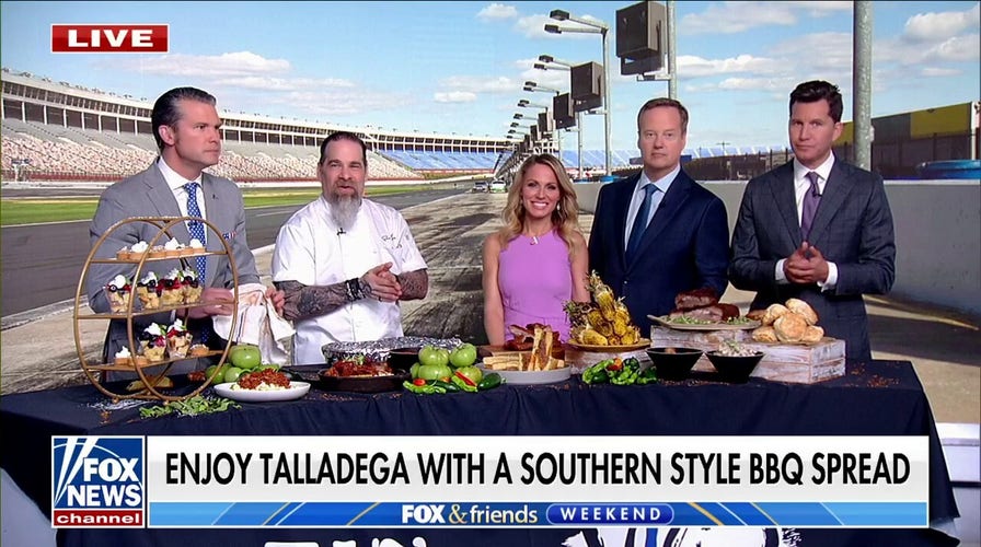 Chef Eric LeVine shows racing fans how they can enjoy Talladega with southern-style BBQ