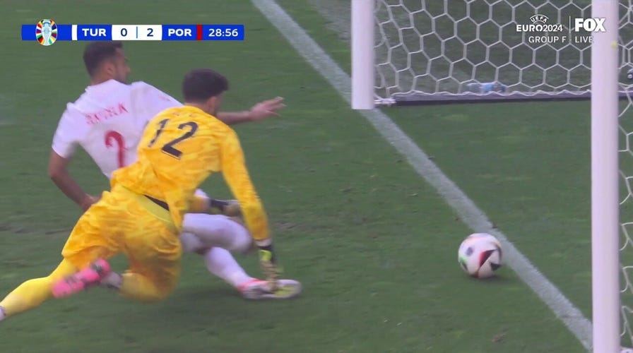 Türkiye's Samet Akaydin scores an own goal to give Portugal a 2-0 lead | UEFA Euro 2024
