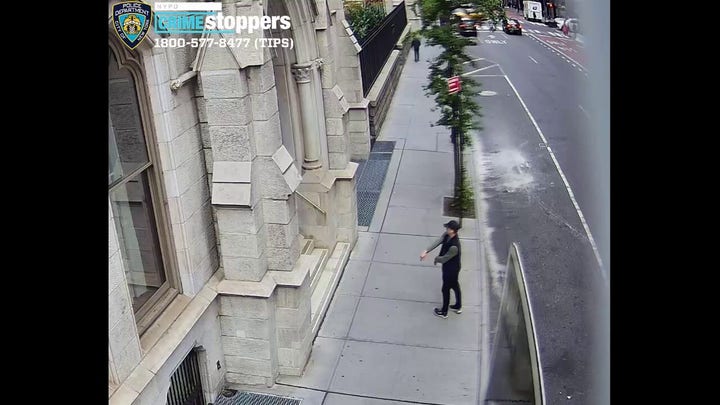 Video shows man wanted in string of NYC church attacks, including Cardinal's private residence