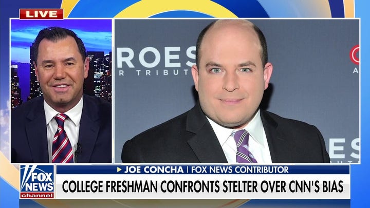 College freshman confronts CNN's Stelter on network's bias 