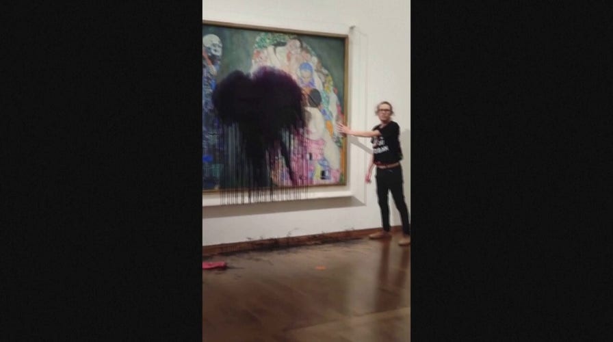 Environmental activists in Vienna deface Klimt 'Death and Life' painting