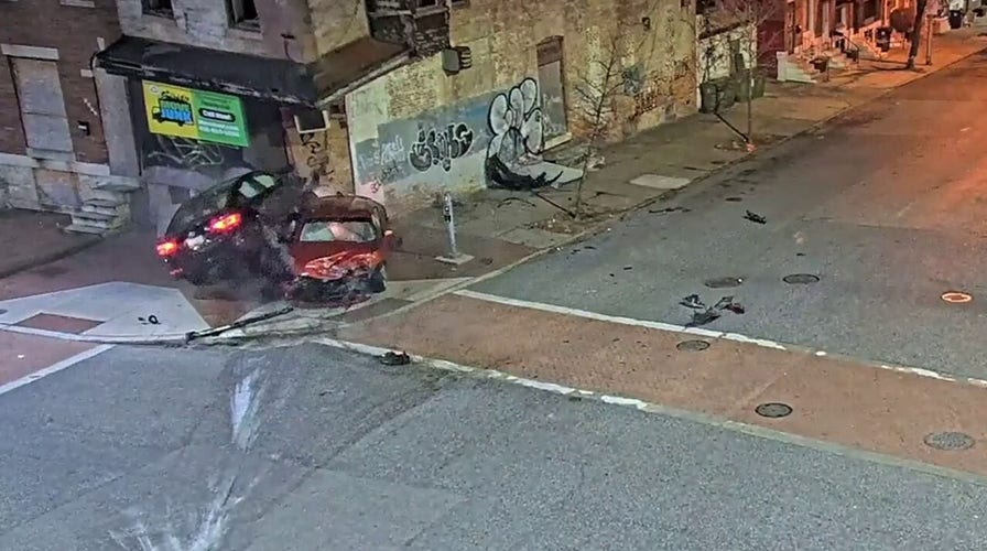 Video shows car crash that collapsed Baltimore building, killed pedestrian
