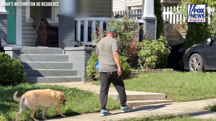 WATCH: Ilhan Omar's husband emerges outside DC residence after HSI raid