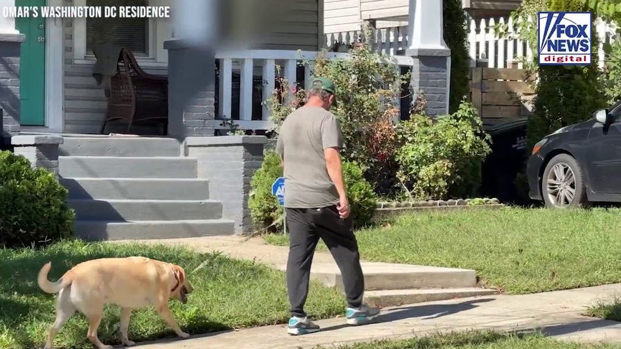WATCH: Ilhan Omar's husband emerges outside DC residence after HSI raid