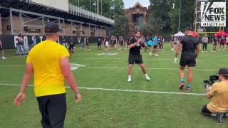 George Kittle, Travis Kelce catch passes at Tight End University