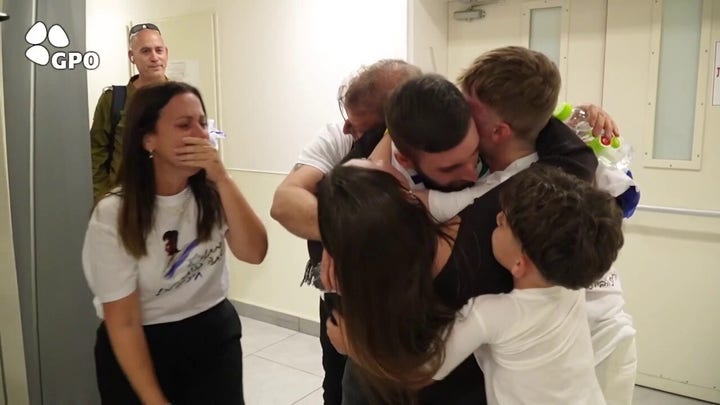 Israeli hostage Matan Angrest reunited with family after 2 years in Hamas captivity