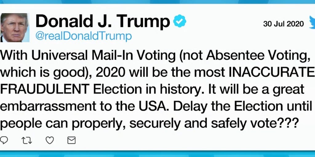Twitter Bombshell Why Trump Floated Delaying The Election Fox News