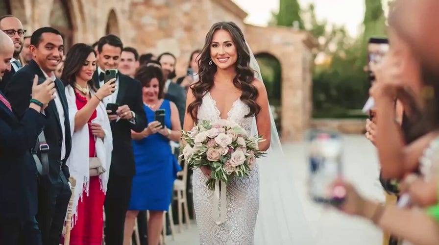 Puffy tiered skirt teal/turquoise ball gown wedding dress with train and  ruffles - various styles