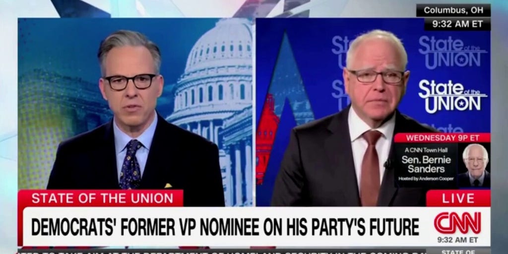 Gov. Tim Walz pressed on whether Democrats should acknowledge Biden made 'major mistake' in seeking re-election