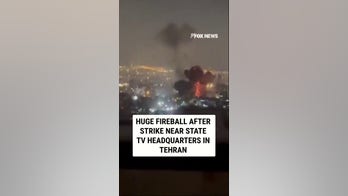 HUGE fireball after strike near state TV headquarters in Tehran