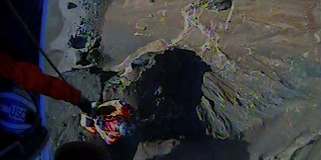 Dramatic footage shows moment teens are rescued from Oregon cliff by US Coast Guard