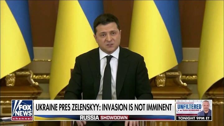 Ukrainian president claims Russian invasion is not imminent