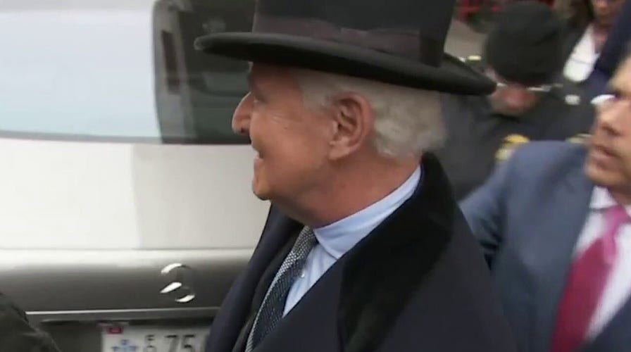 Roger Stone departs courthouse after being sentenced to more than 3 years in prison
