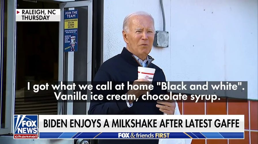 Biden enjoys a milkshake after latest gaffe in North Carolina