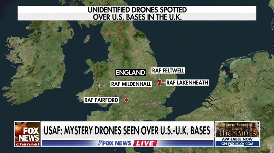 Mystery drones seen over US military bases in United Kingdom