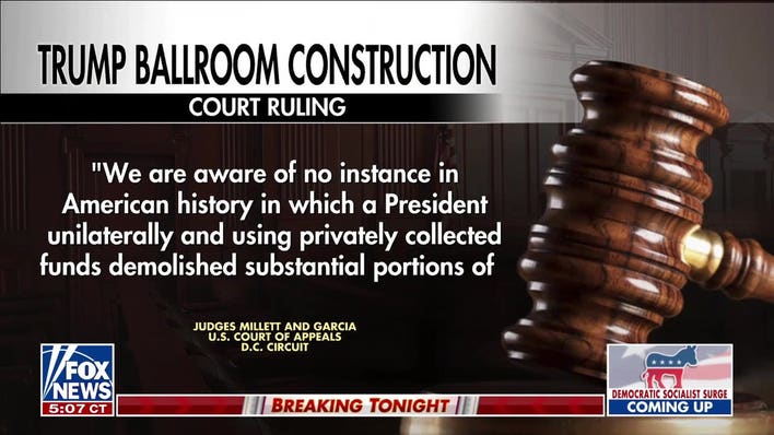 Federal court halts Trump’s White House ballroom construction