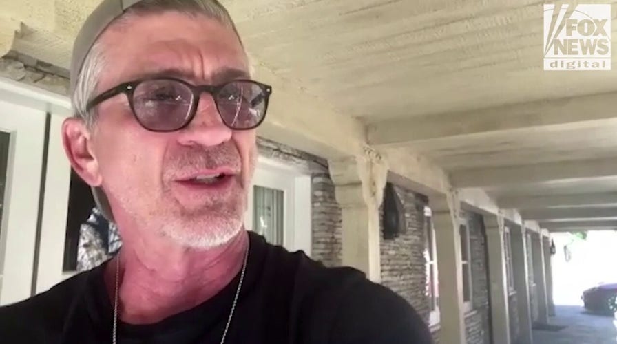 Joe Lando salutes the firefighters who helped defend Pacific Palisades