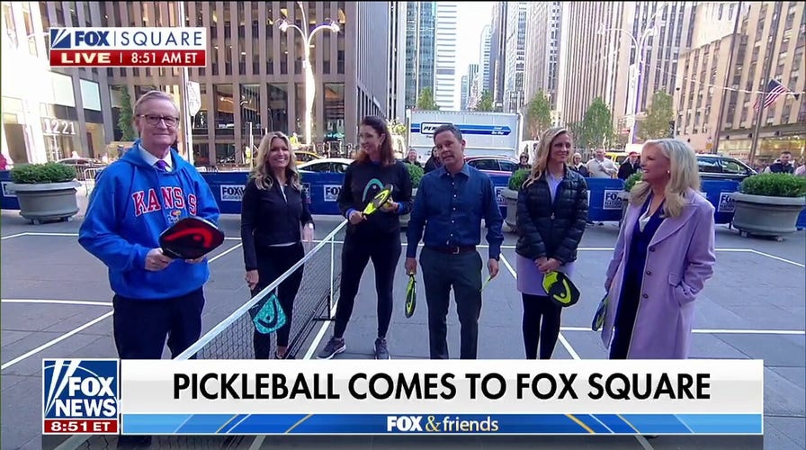 ‘Fox & Friends’ hosts play pickleball on FOX Square