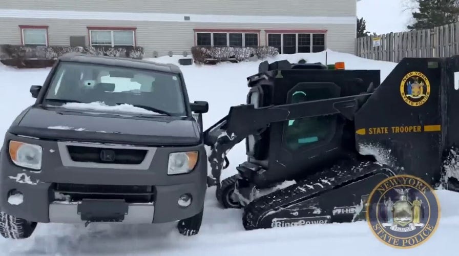 New York State Police deploy the Rook to clear vehicles after Buffalo winter storm