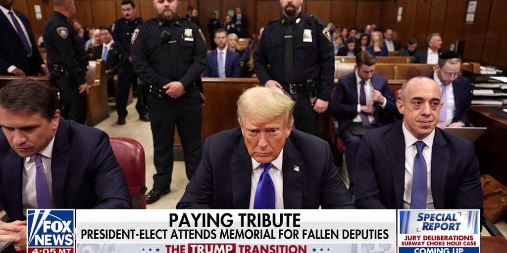 President-elect Donald Trump attends a memorial of fallen deputies