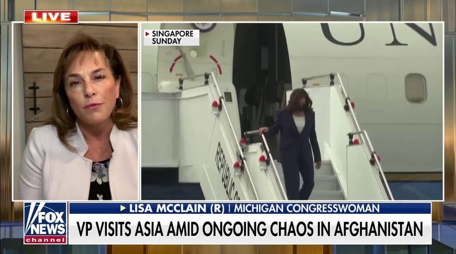 VP Harris 'laughing off' Afghanistan crisis no different than border crisis:  Rep. McClain