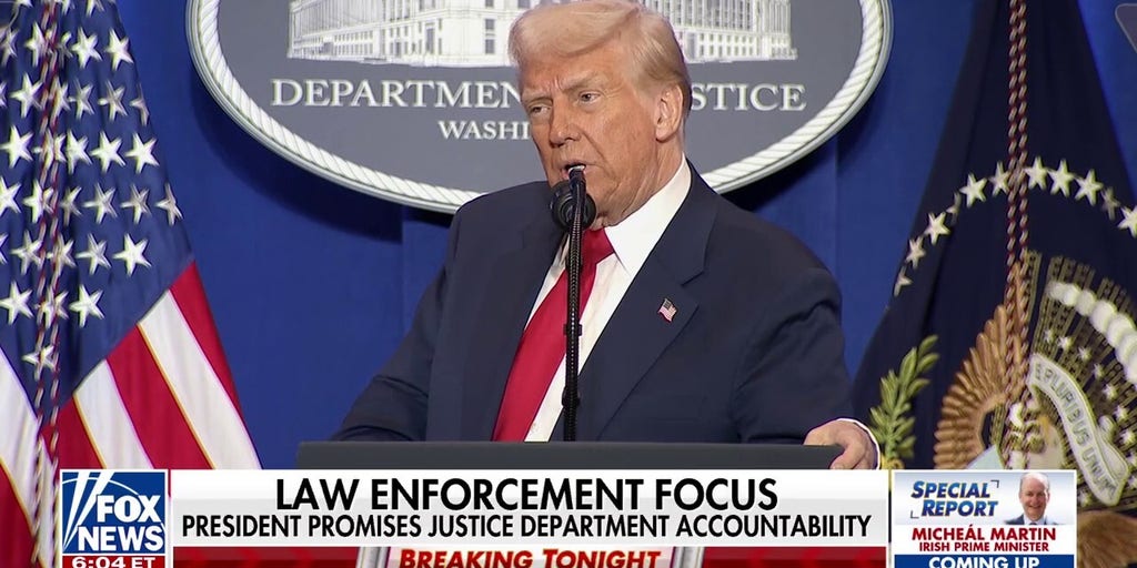 Trump warns against ‘weaponization’ of DOJ in wide-ranging speech